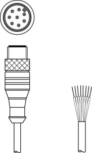 Leuze KS S-M12-8A-P1-100, 50135140