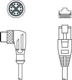 Leuze 50136189; KSS GB-M12-8W-RJ45-A-P7-100; Interconnection cable
